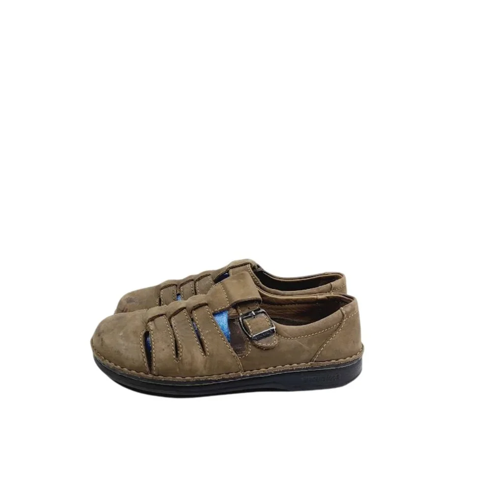 Birkenstock Men's Tan Leather Close Toe Classic Fisherman Sandal Size 9‎